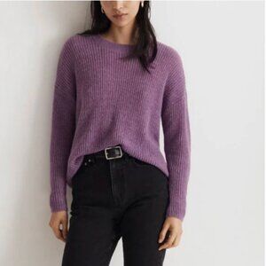 Madewell The Plus Fineloft Crewneck Sweater Purple XS Alpaca Blend